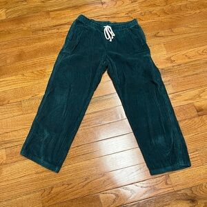 Aerie green velvet corduroy drawstring slouch pants